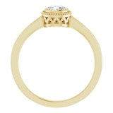 Polished April Solitaire Ring in Yellow Gold