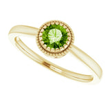 Polished August Solitaire Ring in Yellow Gold