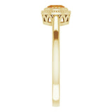 Polished November Solitaire Ring in Yellow Gold