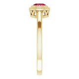 Polished July Solitaire Ring in Yellow Gold