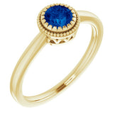 Polished September Solitaire Ring in Gold
