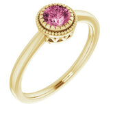 Polished October Solitaire Ring in Gold