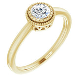 Polished April Solitaire Ring in Yellow Gold