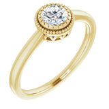 Polished April Solitaire Ring in Yellow Gold