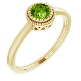 Polished August Solitaire Ring in Yellow Gold