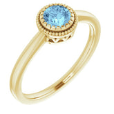 Polished March Solitaire Ring in Gold