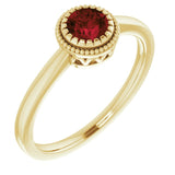 Polished January Solitaire Ring in Gold