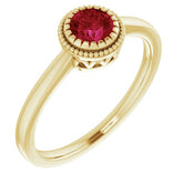 Polished July Solitaire Ring in Yellow Gold