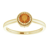 Polished November Solitaire Ring in Yellow Gold