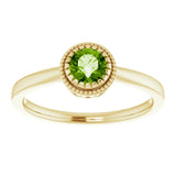 Polished August Solitaire Ring in Yellow Gold