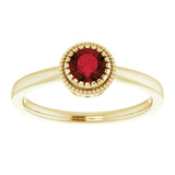 Polished January Solitaire Ring in Gold