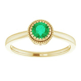 Polished May Solitaire Ring in Gold