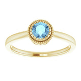 Polished March Solitaire Ring in Gold