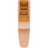 Straight Baguette Citrine Multi Stone Ring in Gold and Platinum