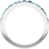 Straight Baguette Sky Blue Topaz Multi Stone Ring in Platinum