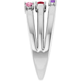 Round Multi-Gemstone Multi Stone Ring in Gold and Platinum | n/a