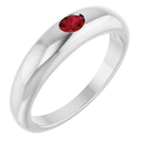 Oval Ruby Solitaire Ring in Gold and Platinum