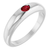 Oval Ruby Solitaire Ring in Gold and Platinum