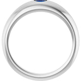 Oval Blue Sapphire Solitaire Ring in Gold and Platinum