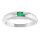 Oval Emerald Solitaire Ring in Gold and Platinum