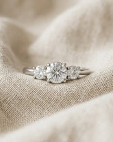 3 Stone Round Cut Lab Diamond Ring 0.50ct in 925 Silver