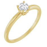 Round White Sapphire Youth Ring in Gold