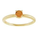 Round Citrine Youth Ring in Gold