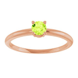 Round Peridot Solitaire Ring in Rose Gold