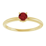 Round Mozambique Garnet Youth Ring in Gold
