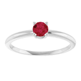 Round Imitation Ruby Youth Ring in Gold