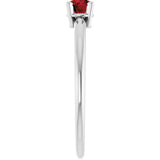 Round Mozambique Garnet Solitaire Ring in Platinum