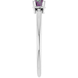 Round Imitation Alexandrite Youth Ring in Gold