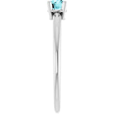 Round Imitation Blue Zircon Youth Ring in Gold