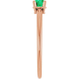 Round Emerald Solitaire Ring in Rose Gold
