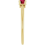 Round Ruby Solitaire Ring in Yellow Gold