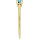 Round Swiss Blue Topaz Youth Ring in Gold