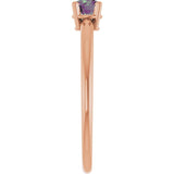 Round Lab-Grown Alexandrite Solitaire Ring in Rose Gold
