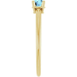 Round Aquamarine Youth Ring in Gold