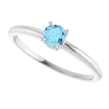 Round Imitation Aquamarine Youth Ring in Gold