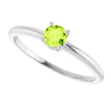 Round Imitation Peridot Youth Ring in Gold
