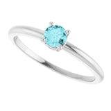 Round Imitation Blue Zircon Youth Ring in Gold