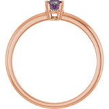 Round Lab-Grown Alexandrite Solitaire Ring in Rose Gold