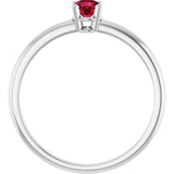 Round Imitation Ruby Youth Ring in Gold