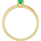 Round Lab-Grown Emerald Youth Ring in Gold