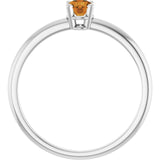 Round Imitation Citrine Youth Ring in Gold