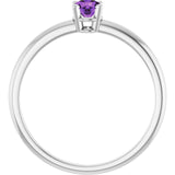 Round Imitation Amethyst Youth Ring in Gold