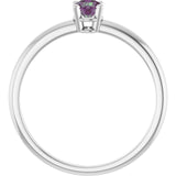 Round Imitation Alexandrite Youth Ring in Gold