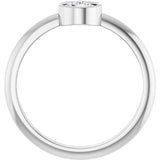 Round Lab-Grown Moissanite Solitaire Ring in Gold and Platinum