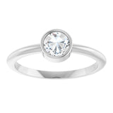 Round Lab-Grown Moissanite Solitaire Ring in Gold and Platinum
