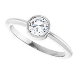 Round Lab-Grown Moissanite Solitaire Ring in Gold and Platinum